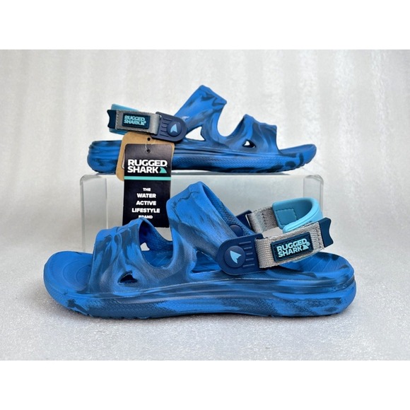 Rugged Shark Other - Rugged Shark Adventure Trail Blue Sandals Floatable Washable Boys Size 2 NEW